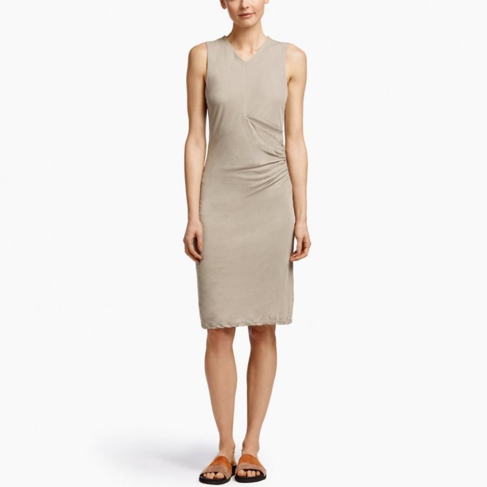 James Perse side draped jersey dress